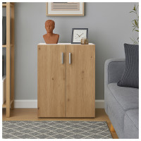 Vorschau: HTI-Living Nina Weiß-Artisaneiche Kommode mit 2 Regalfächern Vorschau: HTI-Living Nina Weiß-Artisaneiche Kommode mit 2 Regalfächern