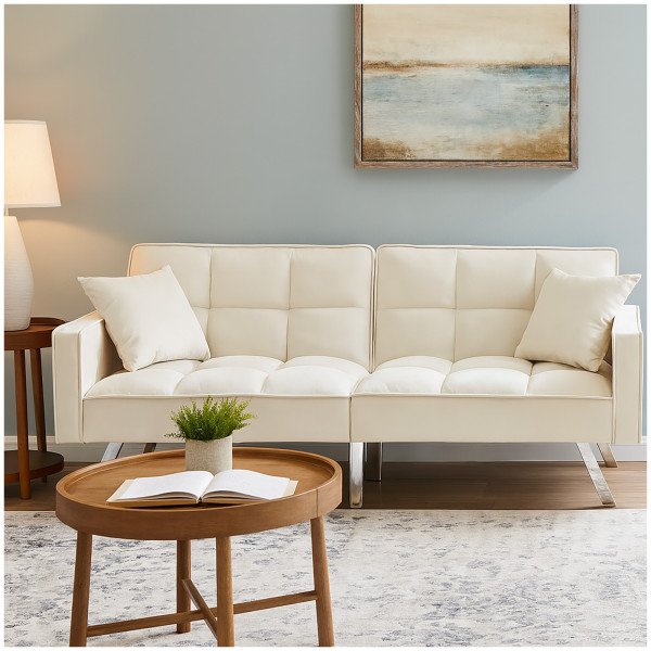 HTI-Living Brigga Beige Sofa mit Schlaffunktion