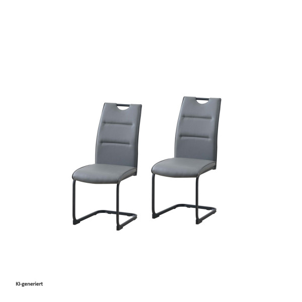 Schwingstuhl DannyP PU Grau 2er Set