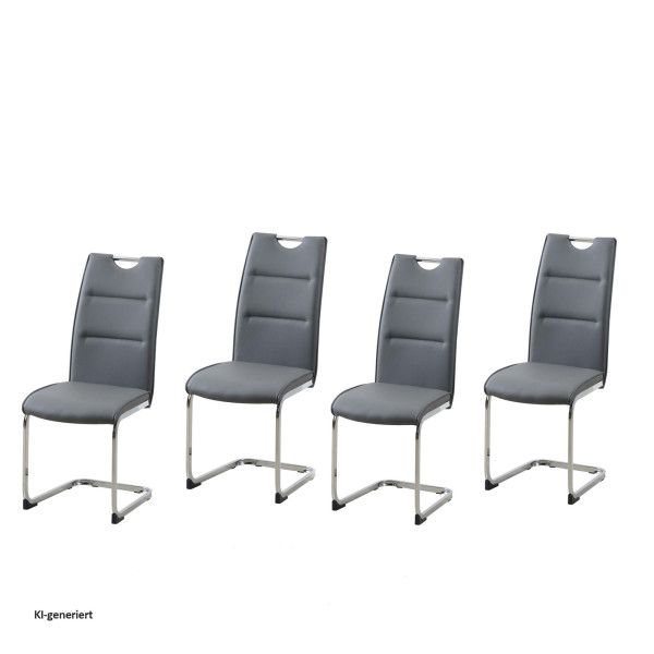 Schwingstuhl DannyC PU Grau 4er Set