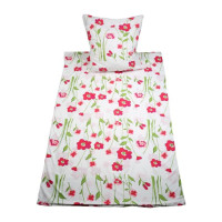 HTI-Living Rote Wiesenblumen Bettwäsche 2-teiliges Set 135 x 200 HTI-Living Rote Wiesenblumen Bettwäsche 2-teiliges Set 135 x 200