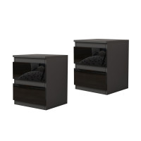 HTI-Living Hochglanz 2er-Set Nachtschrank Kenji HTI-Living Hochglanz 2er-Set Nachtschrank Kenji
