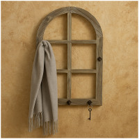 HTI-Line im Fensterdesign mit Haken Rustikale Wandgarderobe HTI-Line im Fensterdesign mit Haken Rustikale Wandgarderobe