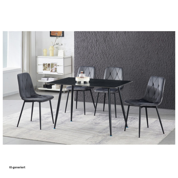 Stuhl Mesa Eco Velvet grau 2er
