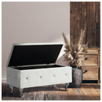 HTI-Living Maribella Weiß Gepolsterte Sitzbank mit Truhe HTI-Living Maribella Weiß Gepolsterte Sitzbank mit Truhe