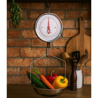HTI-Living Robuste Marktwaage für Lebensmittel Analoge Hängewaage mit Edelstahl-Schale HTI-Living Robuste Marktwaage für Lebensmittel Analoge Hängewaage mit Edelstahl-Schale