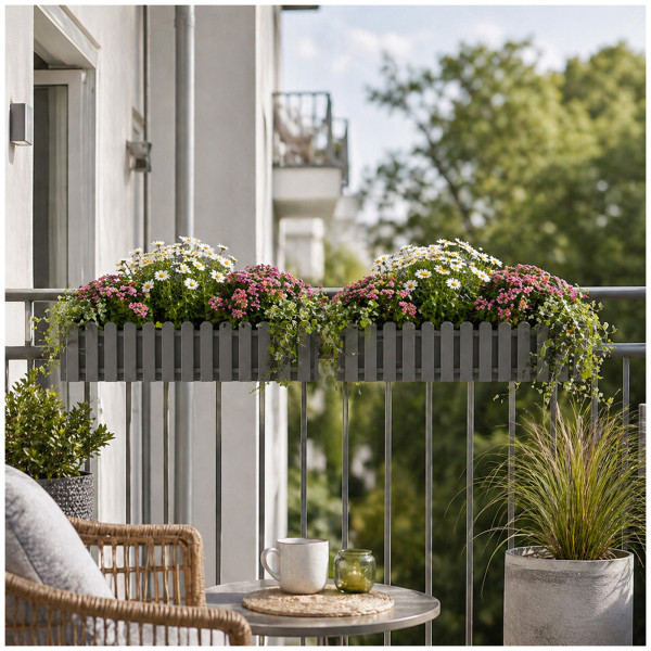 Blumenkasten 75cm Nessa, Palisade, selbstbewässernd, g