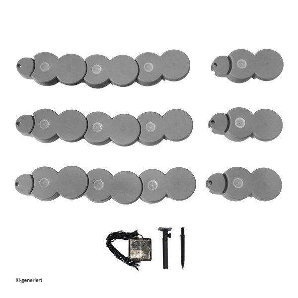 Beetumrandung Nessa Solar Palisade, 48tlg. grau