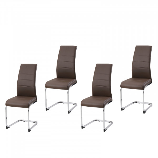 HTI-Living Kunstleder 4er-Set Braun Esszimmerstuhl SallyC