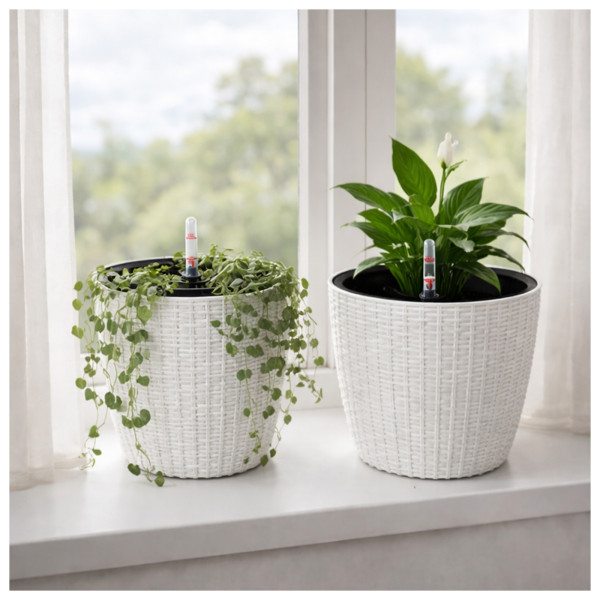 Blumentopf Nessa, Hydro M, weiß 2er Set