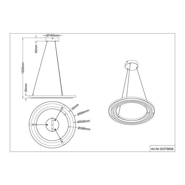 NOWA RILAS Pendelleuchte Deckenlampe