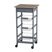 HTI-Living Skandi Grau-Natur Küchenwagen Küchenregal mit Metallkörben HTI-Living Skandi Grau-Natur Küchenwagen Küchenregal mit Metallkörben