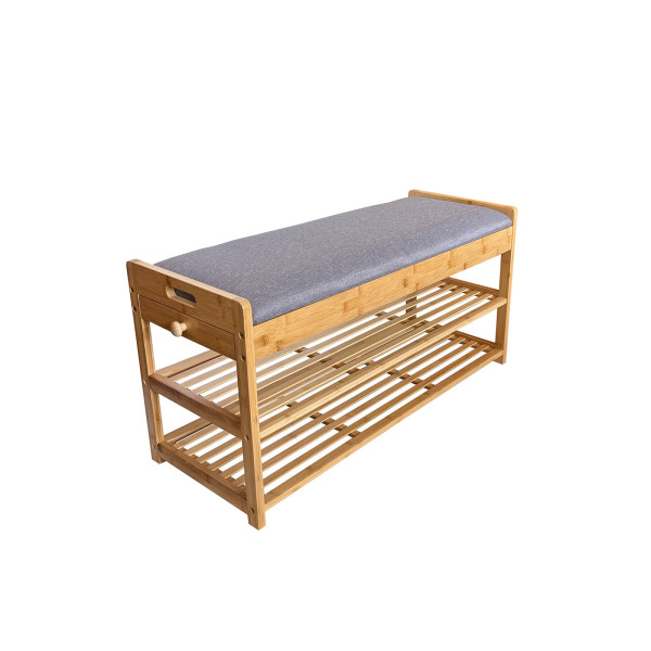 HTI-Living Bambus Schuhbank mit Schubfach