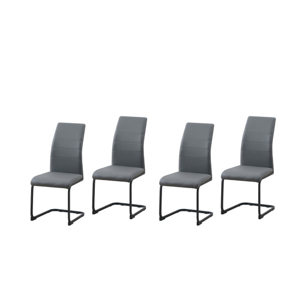 Schwingstuhl 4er Set PU grau