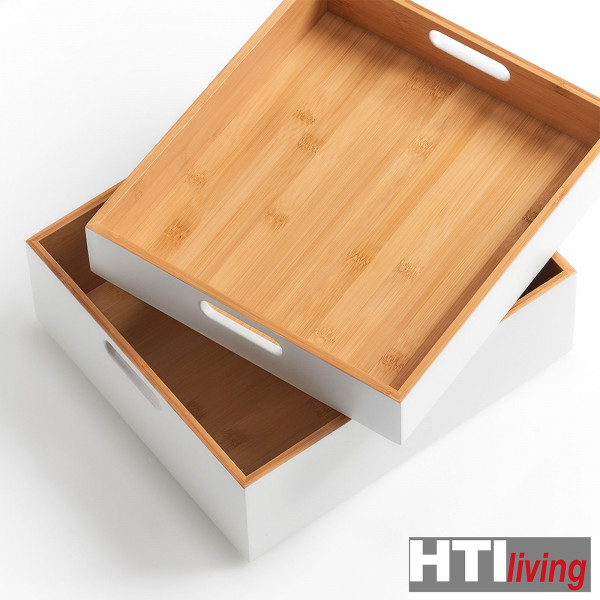 HTI-Living weiß Aufbewahrungskiste Bamboo
