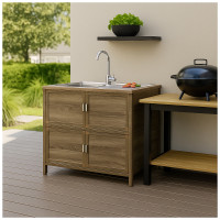 HTI-Living für Outdoorküche Sonoma Spüle mit Abtropfläche und Unterschrank HTI-Living für Outdoorküche Sonoma Spüle mit Abtropfläche und Unterschrank