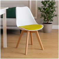 HTI-Living Atlanta Weiß/Gelb Esszimmerstuhl Samt HTI-Living Atlanta Weiß/Gelb Esszimmerstuhl Samt