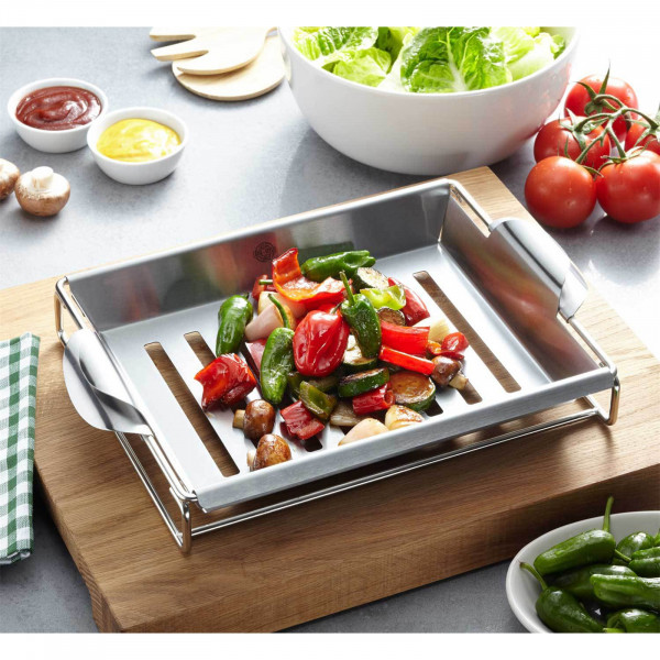 GEFU BBQ Gemüse- und Hähnchengriller mit Schaschlik-Rack