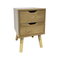 HTI-Living Thekla Baumscheibe Nachttisch 2 Schubladen HTI-Living Thekla Baumscheibe Nachttisch 2 Schubladen