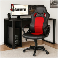 HTI-Living Daytona Drehstuhl Schwarz-Rot HTI-Living Daytona Drehstuhl Schwarz-Rot