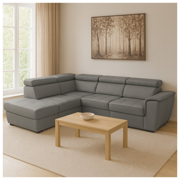 Ecksofa Sandy links grau