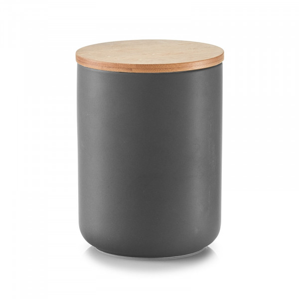 ZELLER Present mit Holzdeckel 1150 ml Vorratsdose Keramik