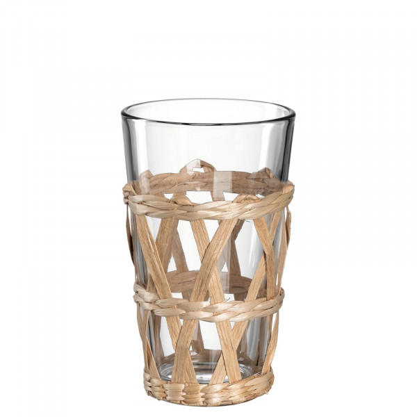 Leonardo GARDA Trinkglas 500 ml beige mit Geflecht