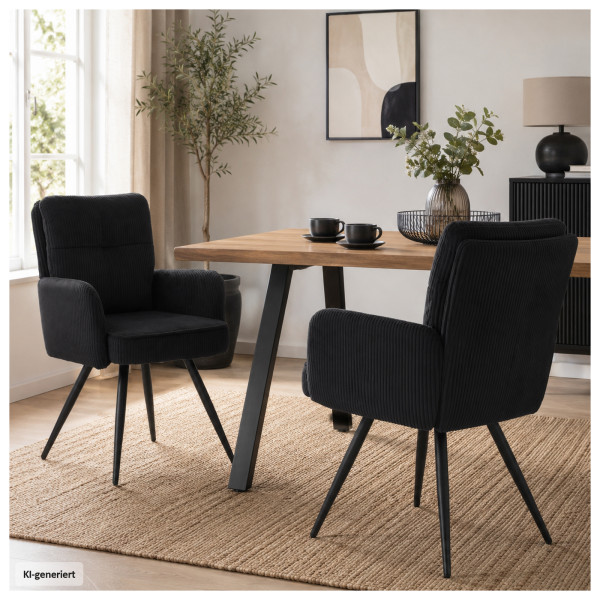 Stuhl Kyra2 schwarz cord