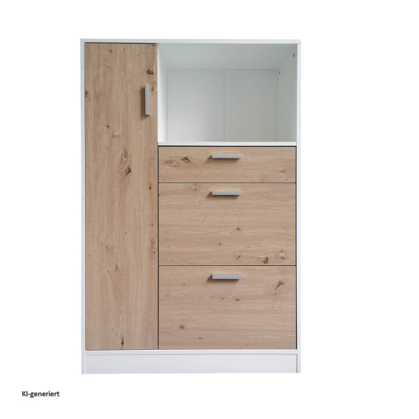 Küchenbuffet Blanca Kombi L Weiß Artisaneiche