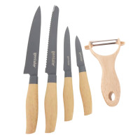 Neuetischkultur Griff in Holz Optik Küchenmesser 5-teiliges Set Neuetischkultur Griff in Holz Optik Küchenmesser 5-teiliges Set