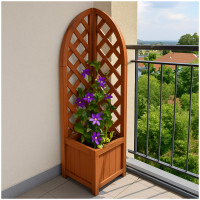 HTI-Living Blumenkasten für Balkon, Terrasse und Garten Pflanzkasten mit Rankgitter aus Holz braun HTI-Living Blumenkasten für Balkon, Terrasse und Garten Pflanzkasten mit Rankgitter aus Holz braun