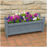 HTI-Living Blumenkübel für Garten, Terrasse und Balkon Holz-Pflanzkasten in Grau HTI-Living Blumenkübel für Garten, Terrasse und Balkon Holz-Pflanzkasten in Grau