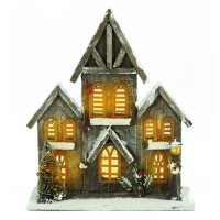 Noor mit LED Beleuchtung Kirche aus Holz Noor mit LED Beleuchtung Kirche aus Holz