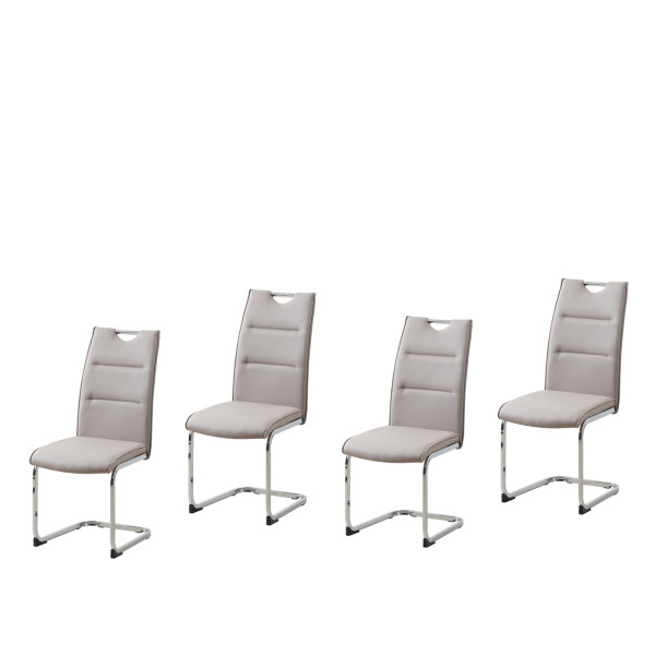 Schwingstuhl 4er Set PU Cappuccino