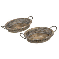 formano Antikgold Tablett 2er Set formano Antikgold Tablett 2er Set