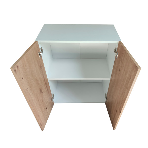 HTI-Living Nina Weiß-Artisaneiche Kommode mit 2 Regalfächern