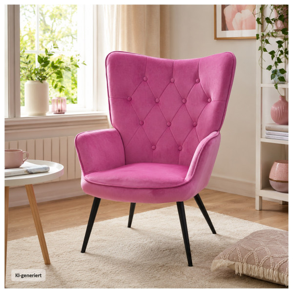 Ohrensessel Freya pink