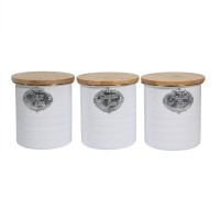 neuetischkultur Landhaus Weiß Vorratsdosen 3er-Set mit Holzdeckel neuetischkultur Landhaus Weiß Vorratsdosen 3er-Set mit Holzdeckel