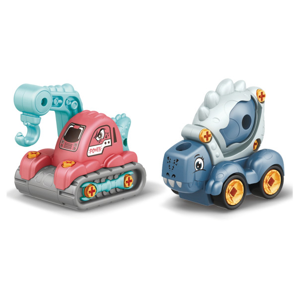 Auto Dino 12x11,5x6,5cm 2St PP sortiert