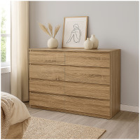 HTI-Living Sonoma Moderne Kommode mit 8 grifflosen Schubladen HTI-Living Sonoma Moderne Kommode mit 8 grifflosen Schubladen