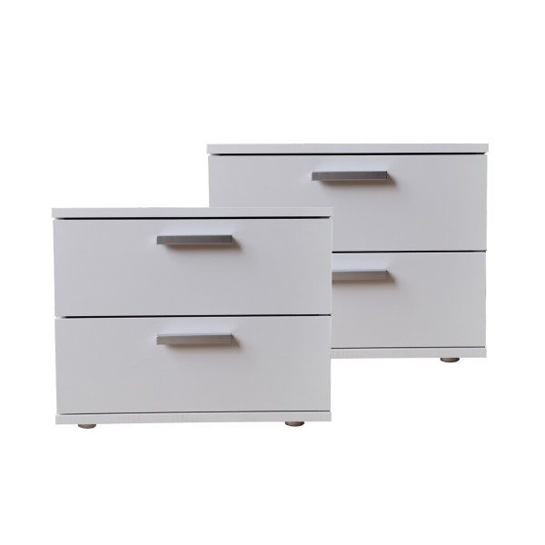 Nachtkonsole Nachtschrank Nina 2 Weiß 2er Set