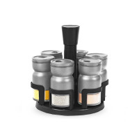 Neuetischkultur 6 Gläser 1 Ständer Gewürzständer 7 teiliges Set Grau Neuetischkultur 6 Gläser 1 Ständer Gewürzständer 7 teiliges Set Grau