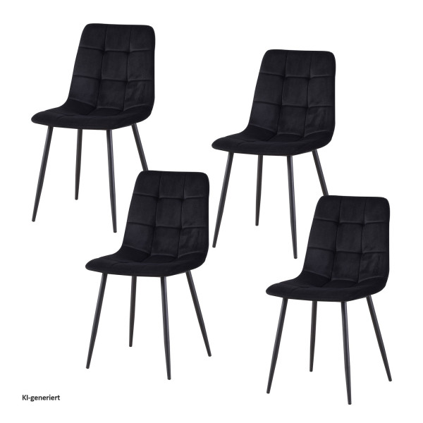 Stuhl Mesa Velvet schwarz 4er Set