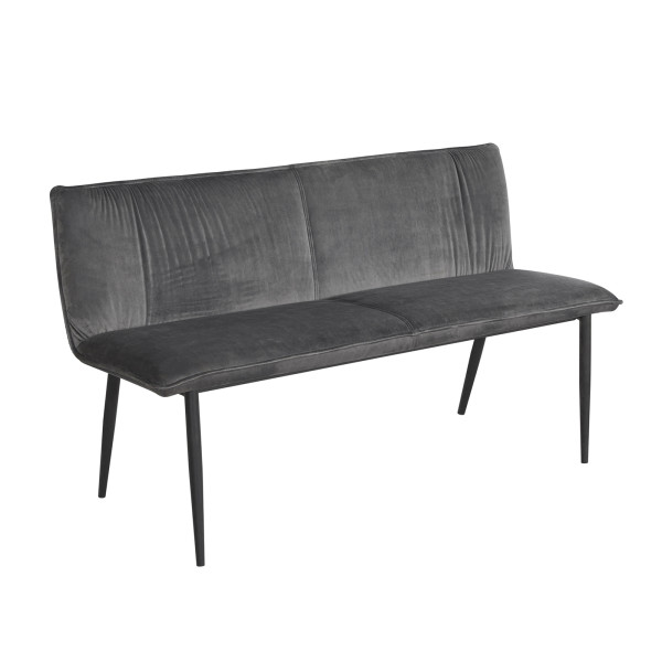 HTI-Living Bangor Bank Velvet Grau mit Print auf Rückseite