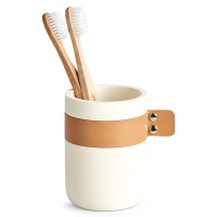 ZELLER Present mit Kunstlederband Zahnputzbecher ZELLER Present mit Kunstlederband Zahnputzbecher