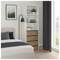 Vorschau: HTI-Living Weiß/Sonoma Schrank mit 4 Schubladen und 3 offenen Fächern Vorschau: HTI-Living Weiß/Sonoma Schrank mit 4 Schubladen und 3 offenen Fächern