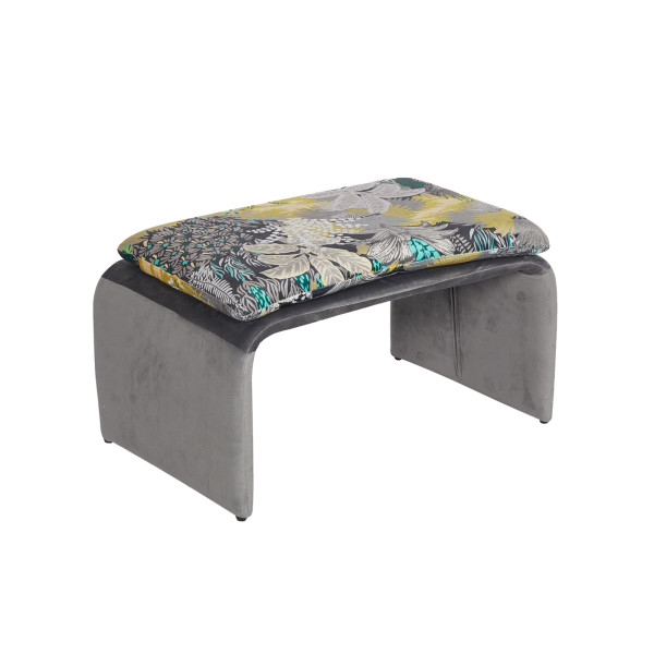 HTI-Living Vance Dreamy Forest Grau Polsterhocker B/H/T 61 x 34,5 x 40 cm