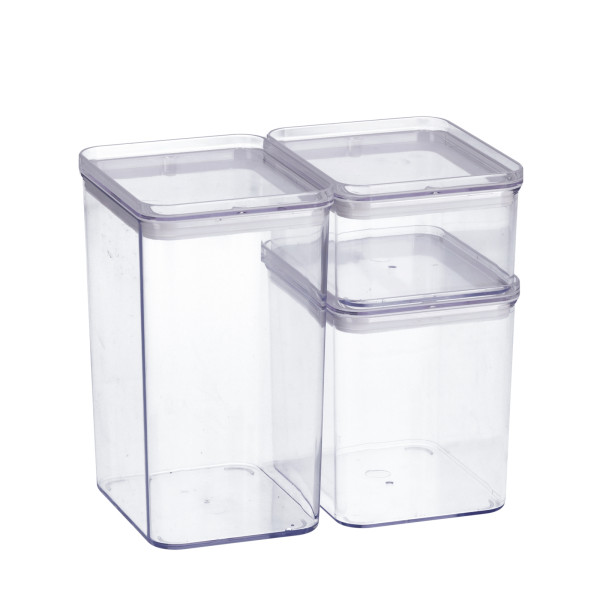 Vorratsdosen-Set, 3-tlg., Kunststoff, transparent