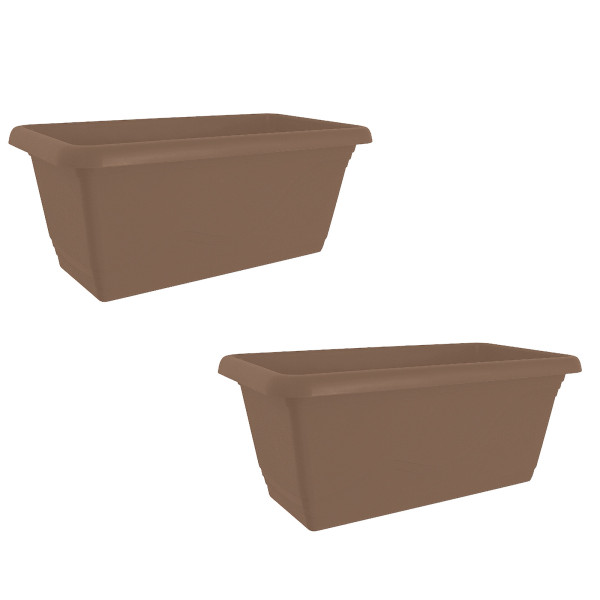 Blumenkasten mit Wasserspeiche 40 cm Taupe 2er Set