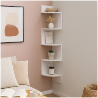 HTI-Living mit 5 Ablagen modernes Wandregal platzsparend Eckregal Hängeregal Weiß HTI-Living mit 5 Ablagen modernes Wandregal platzsparend Eckregal Hängeregal Weiß